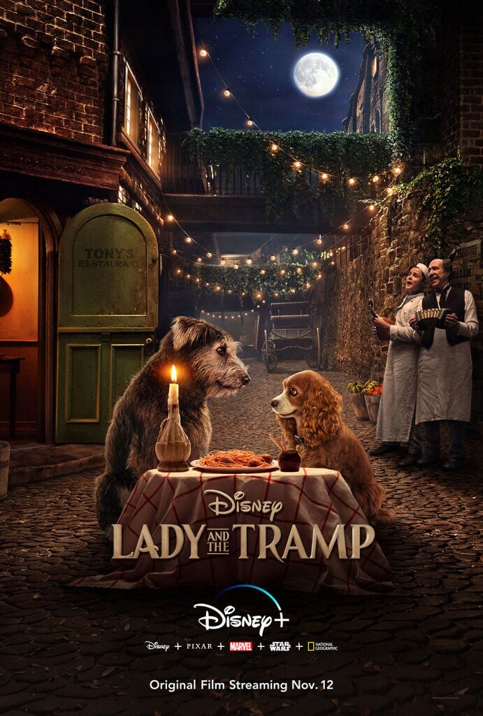 Monty and Rose spaghetti dinner scene Lady and the Tramp poster