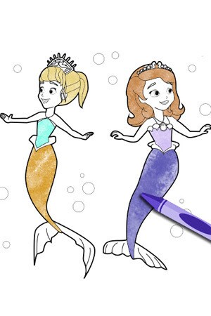 Sofia And Oona Mermaids Coloring Pages Disney Junior