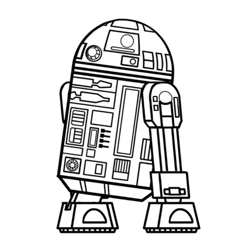 スター・ウォーズ ぬりえ（C-3POとR2-D2）｜ダウンロード
