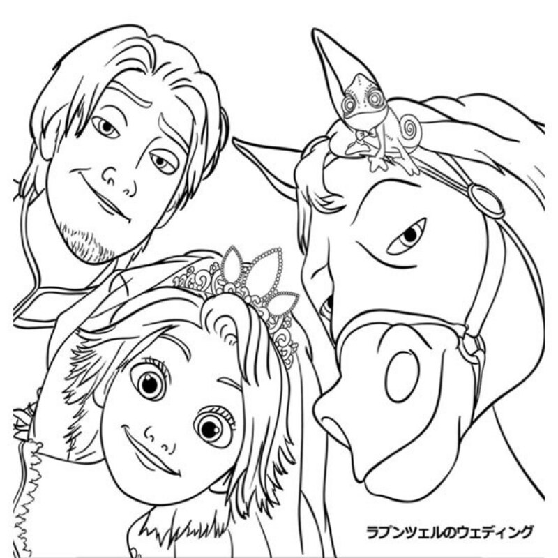 塔の上のラプンツェル ぬりえ（ラプンツェルとマキシマス