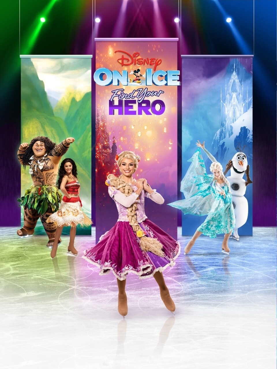 Disney Characters on a Disney On Ice poster