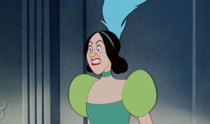 Drizella in a green dress in the animated movie "Cinderella"