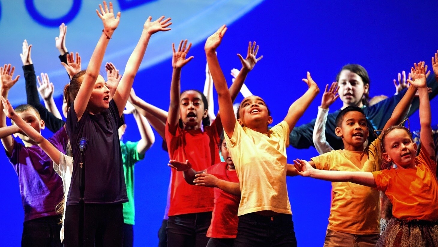 School children performing