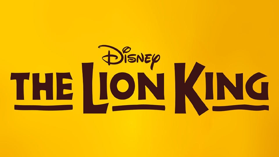 The Lion King logo on a yellow background