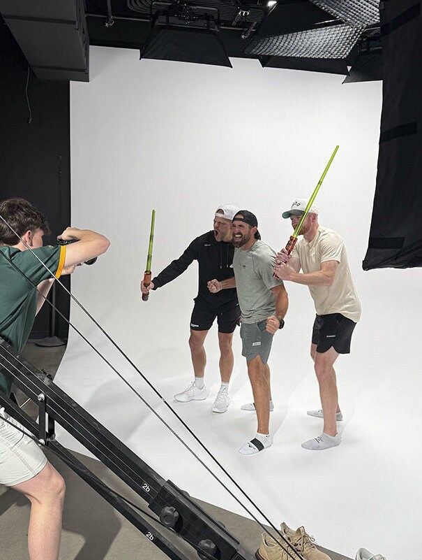 Dude Perfect on set of their May the 4th video.