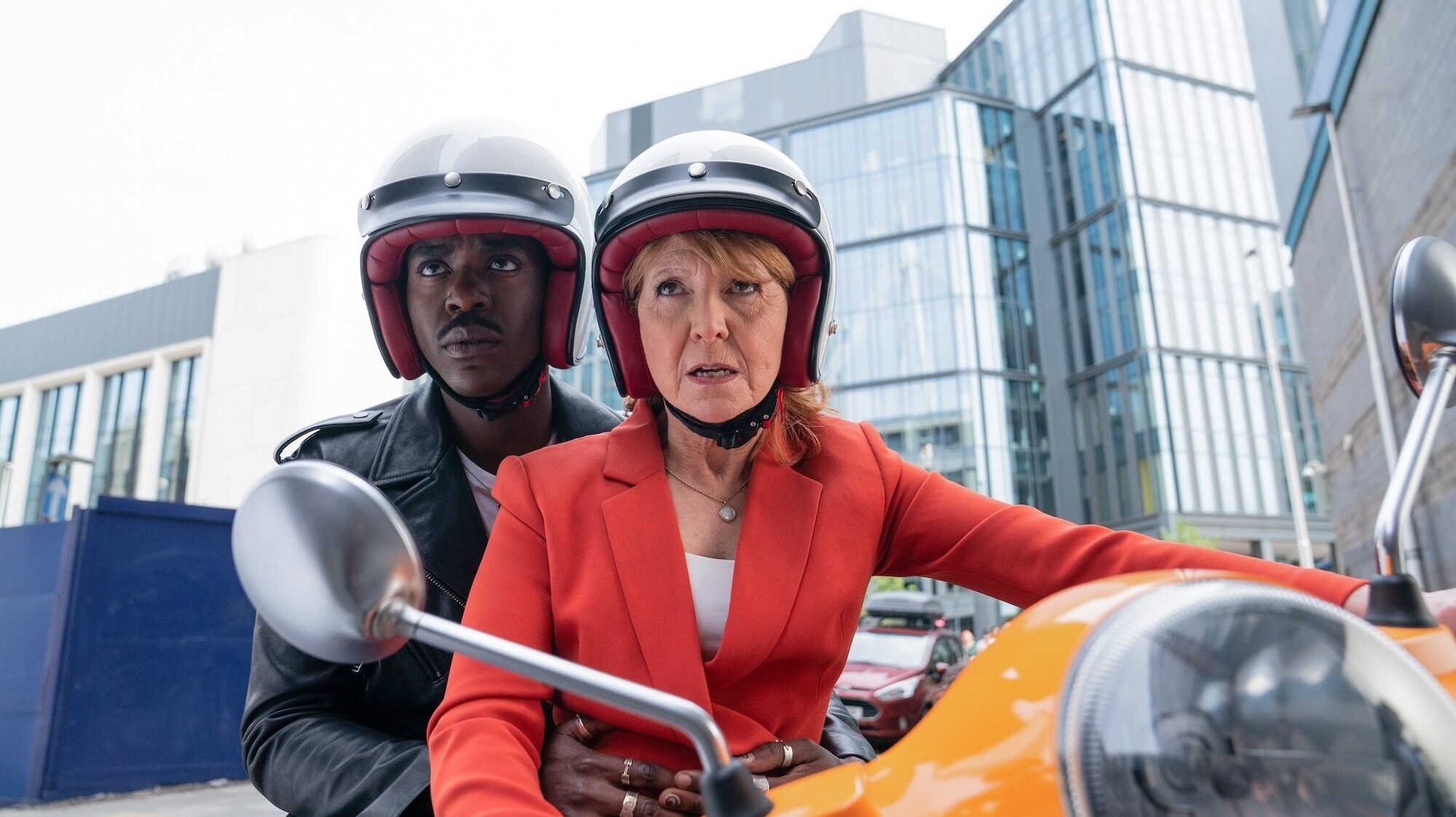 Picture Shows: The Doctor (Ncuti Gatwa) and Mel (Bonnie Langford)