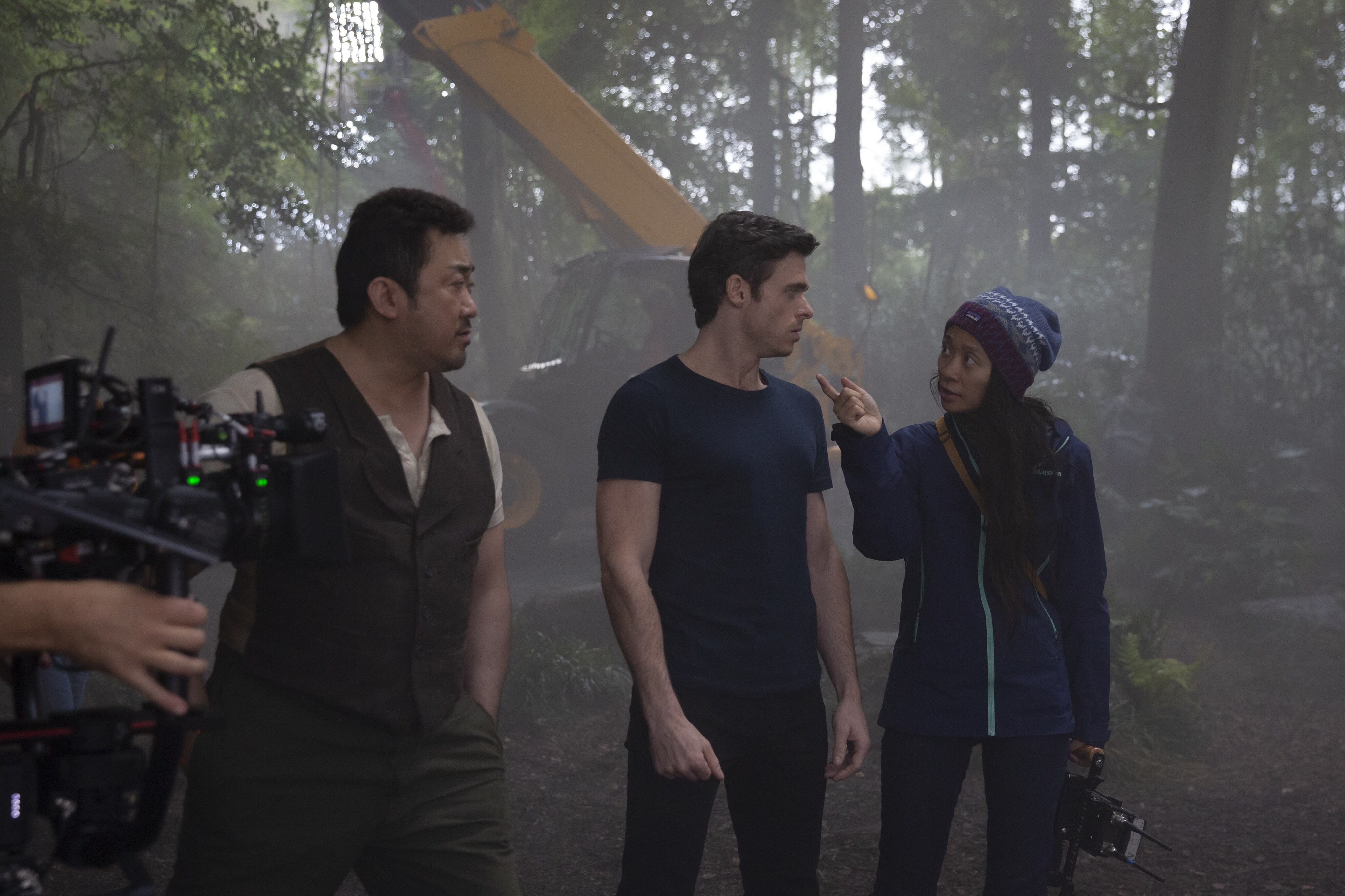 Chloé Zhao directs Richard Madden and Don Lee in Marvel Studios' Eternals