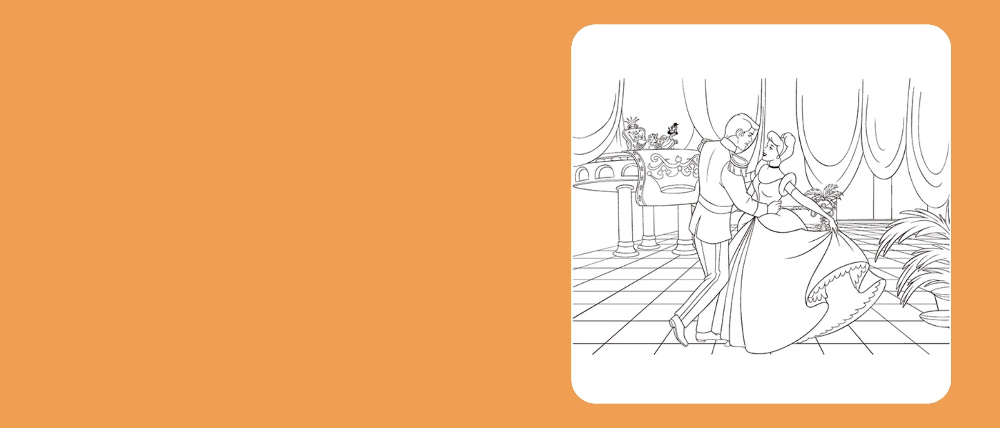 シンデレラ舞踏会 ぬりえ｜ダウンロード｜ディズニーキッズ公式