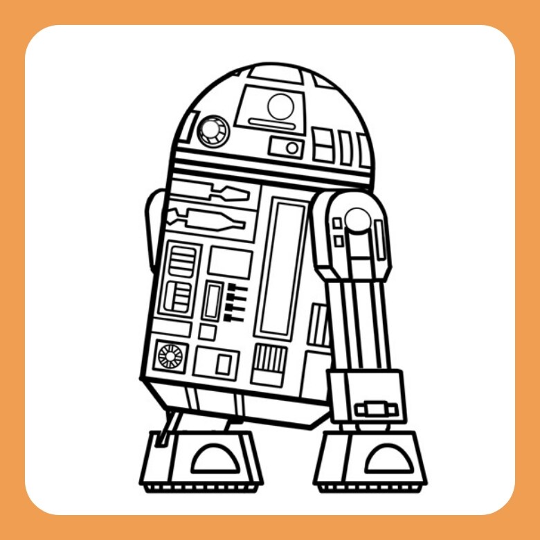 スター・ウォーズ ぬりえ（R2-D2）｜ダウンロード｜ディズニー