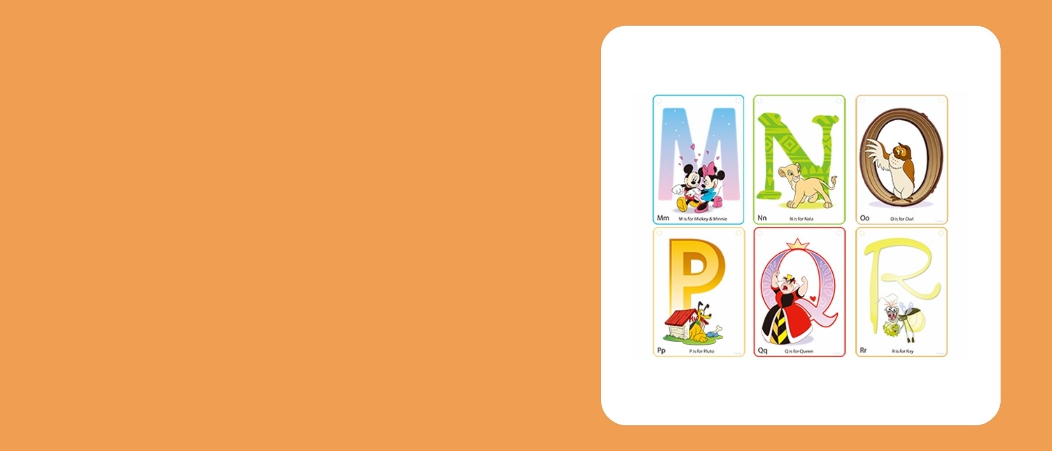 ディズニーキャラクター アルファベットカード（M～R）