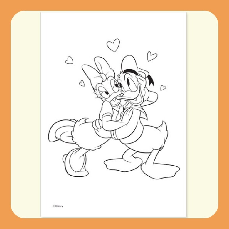 ドナルド＆デイジー ぬりえ｜ダウンロード｜ディズニーキッズ公式