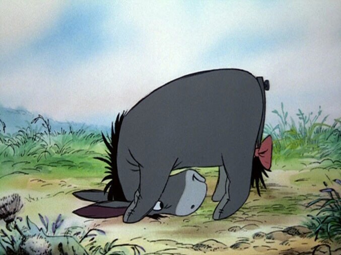 Eeyore looking at this tail.