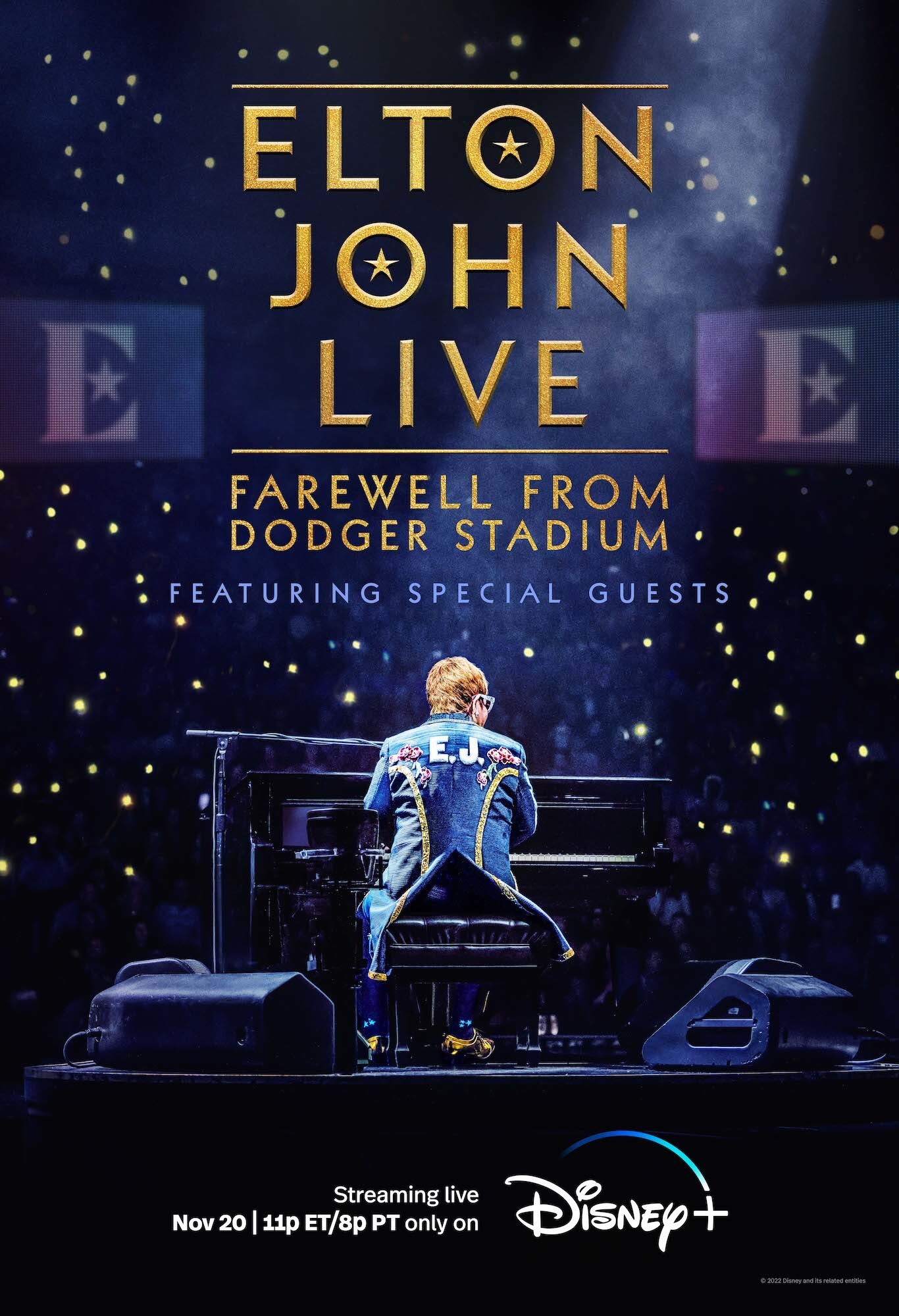 Disney+ Releases Key Art For “Elton John Live Farewell From Dodger Stadium” Disney Plus Press
