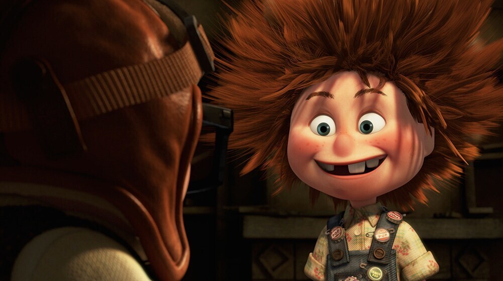 Young Ellie talking to Young Carl in the animated movie "Up"