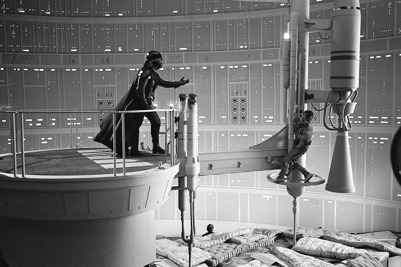 Cena de Darth Vader e Luke Skywalker