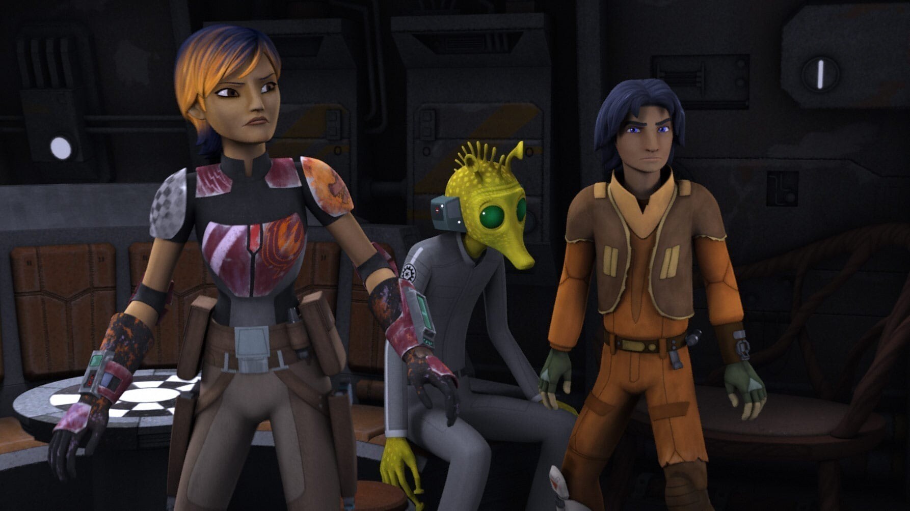 Sabine, Tseebo, and Ezra in Star Wars Rebels