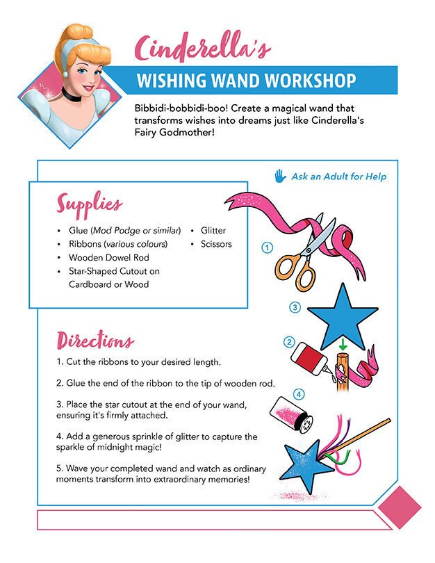 Cinderella craft instructions for making a magical DIY wishing wand.