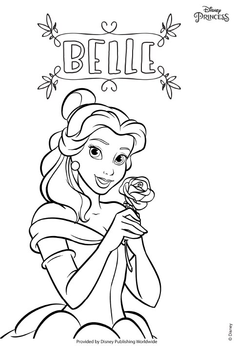 Princess Belle colouring sheet