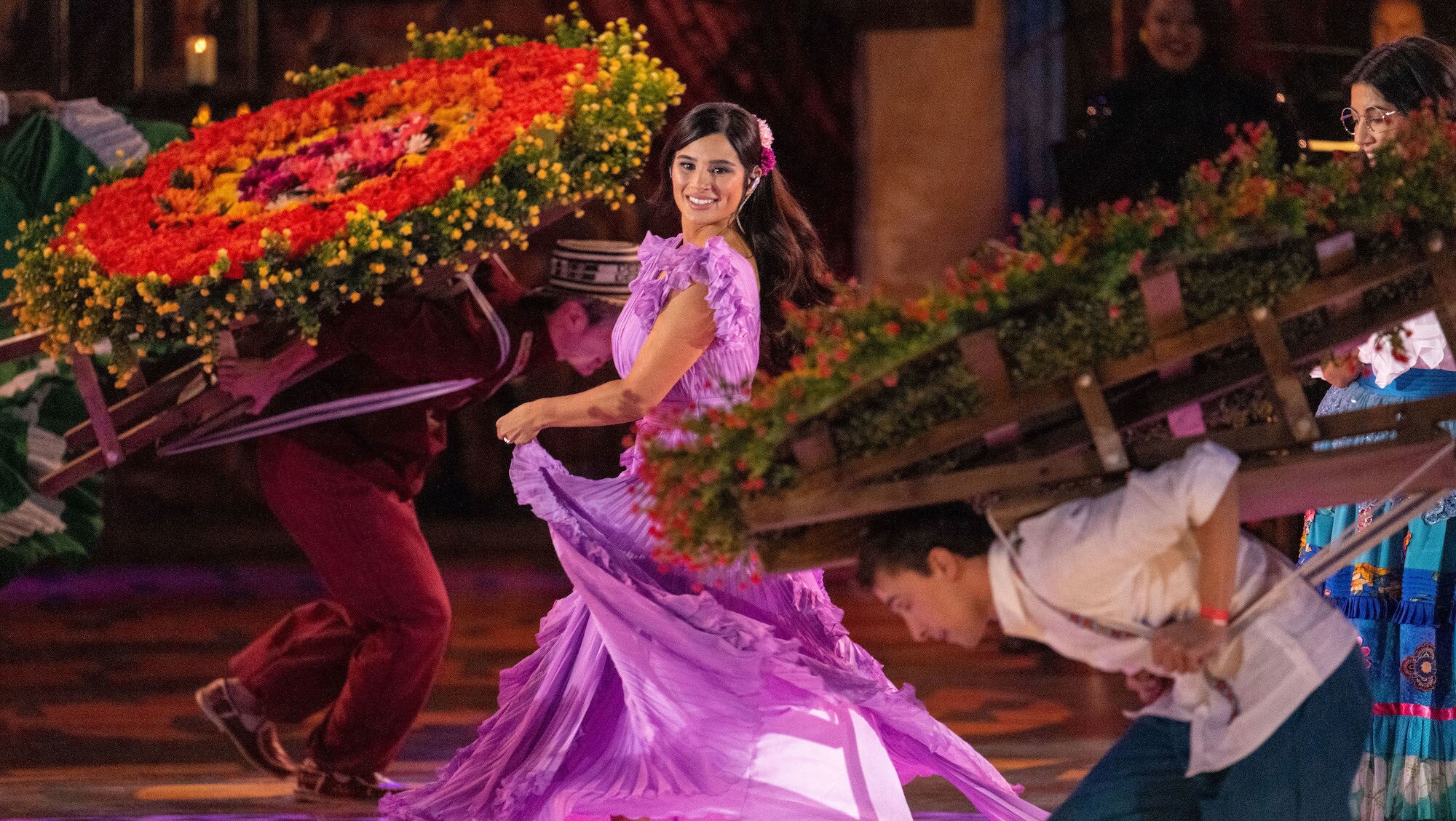 Diane Guerrero as Isabela during the live-to-film concert experience Encanto at the Hollywood Bowl. Encanto at the Hollywood Bowl, from Disney Branded Television, will premiere on Dec. 28 only on Disney+. (Photo credit: Disney/Temma Hankin)