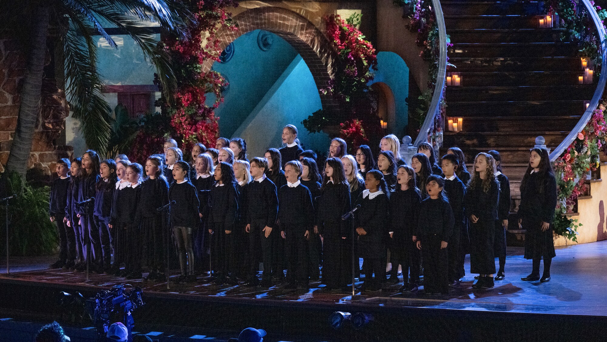 The Elemental Choir performs during the live-to-film concert experience Encanto at the Hollywood Bowl. Encanto at the Hollywood Bowl, from Disney Branded Television, will premiere on Dec. 28 only on Disney+. (Photo credit: Disney/Temma Hankin)