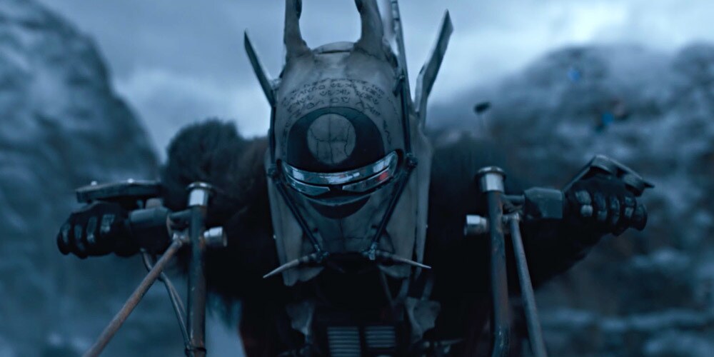 Enfys Nest is seen in a scene from Solo: A Star Wars Story.