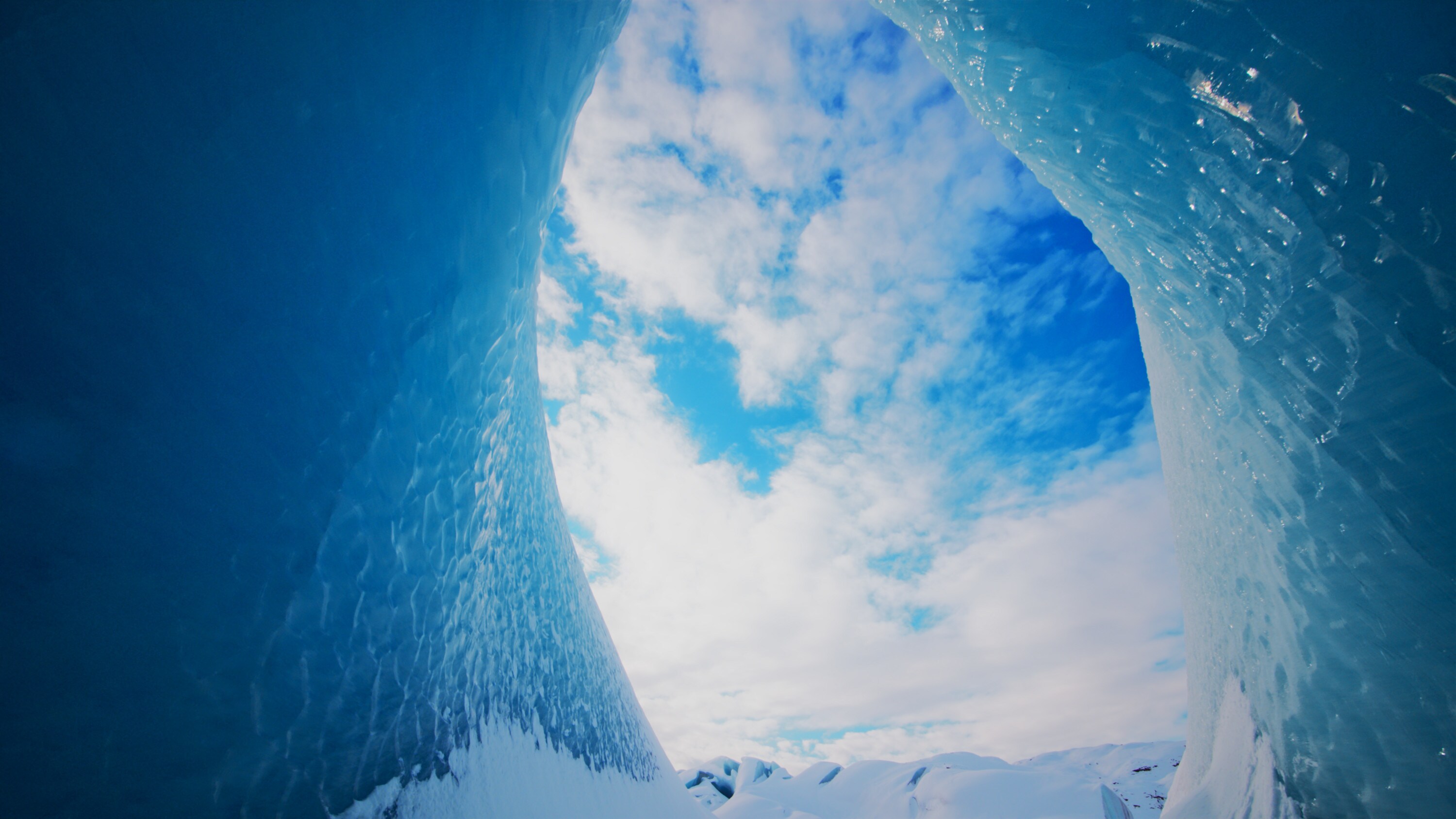 Inside of an ice cave in Jökulsárlón National Park, Iceland. (National Geographic for Disney+)