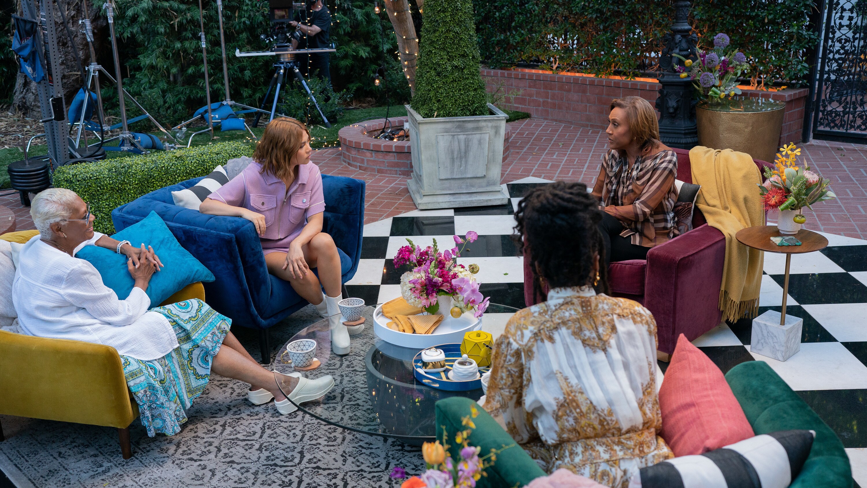Dionne Warwick, Hayley Kiyoko, YaYa DaCosta, and Robin Roberts. In season 2 of Turning the Tables with Robin Roberts, Robin Roberts gets personal with a new group of Hollywood's iconic women as they bear witness to their incredible journeys on their path to purpose. (Disney/Ser Baffo)
