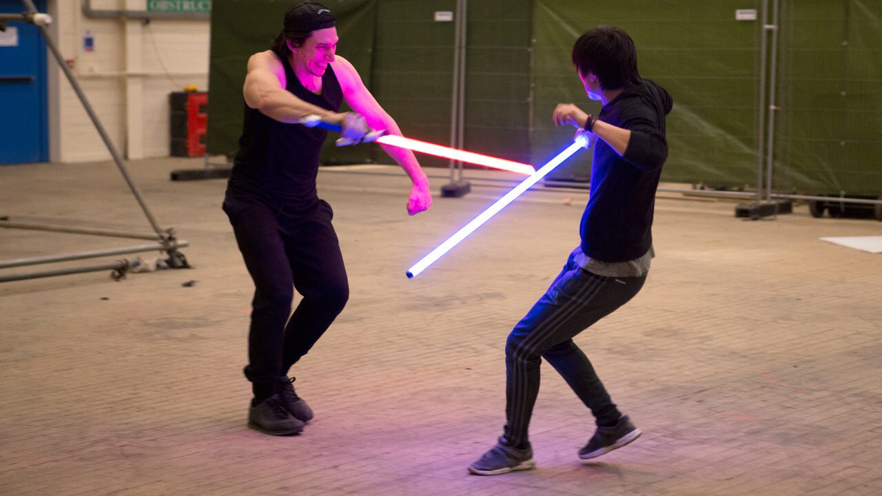 Prop lightsabers in the movie now have luminescent cores, allowing for realistic interactive ligh...