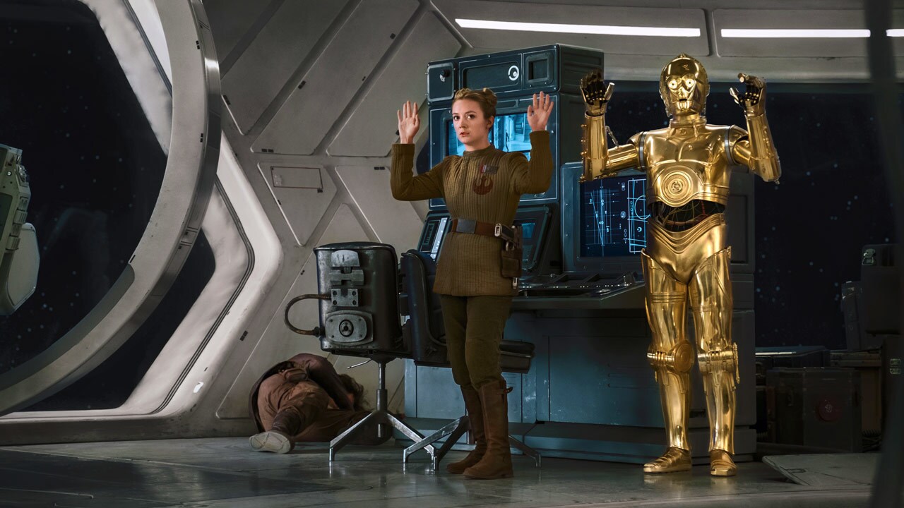 The poor treatment would only continue. When Poe mutinied against Vice Admiral Holdo, C-3PO tried...