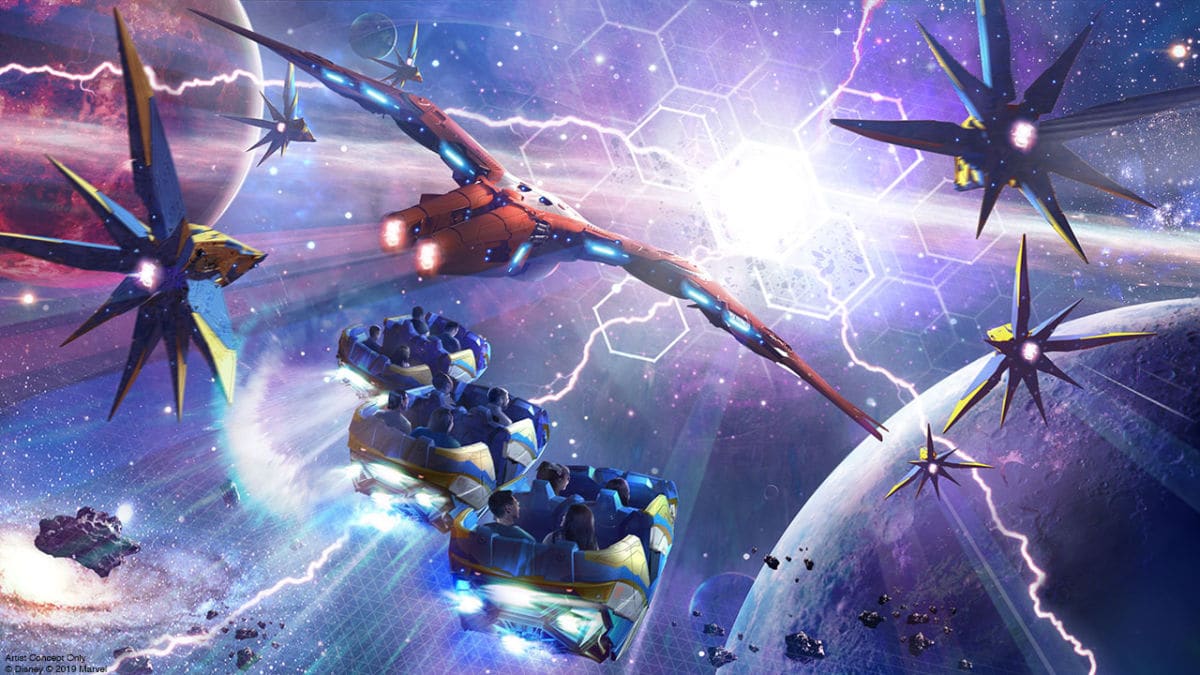 Guardians of the Galaxy: Cosmic Rewind attraction concept art