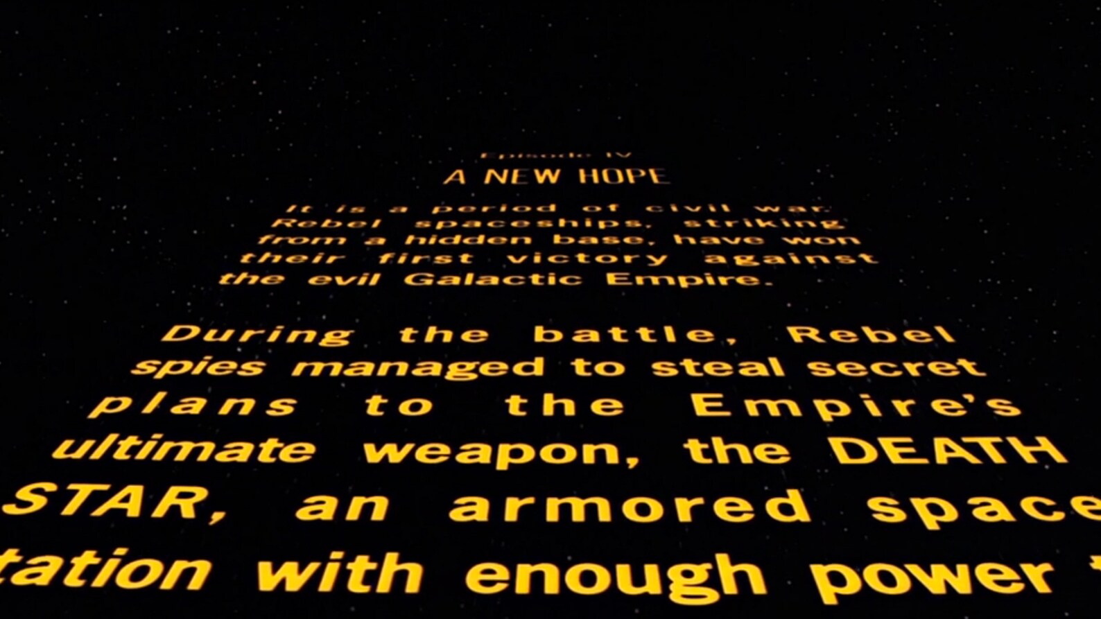 Star Wars Episode IV A New Hope Opening Crawl