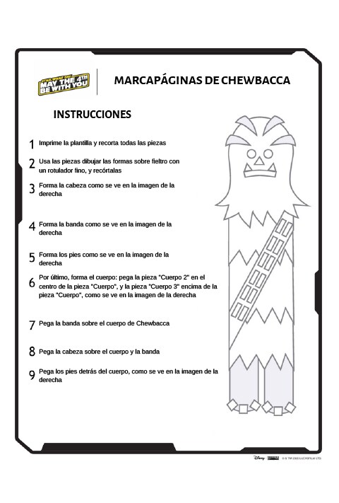 Instrucciones para crear el marcapáginas de chewbacca