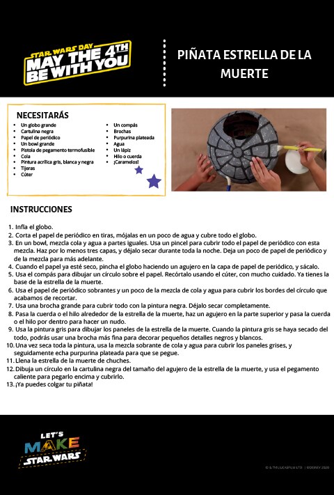 Instrucciones para fabricar una piñata de la Estrella de la muerte