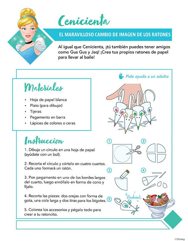 Instrucciones para hacer ratones de papel con materiales sencillos.