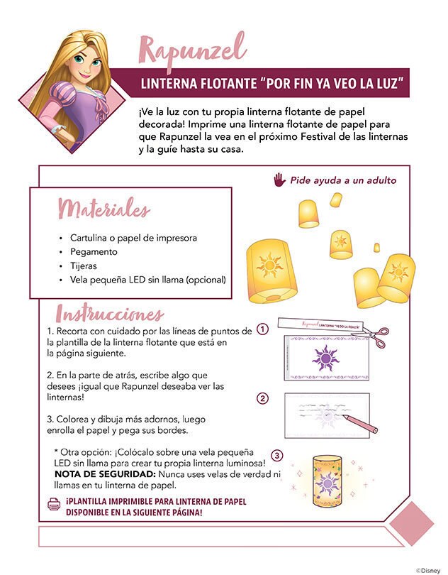 Instrucciones para hacer una linterna de papel.