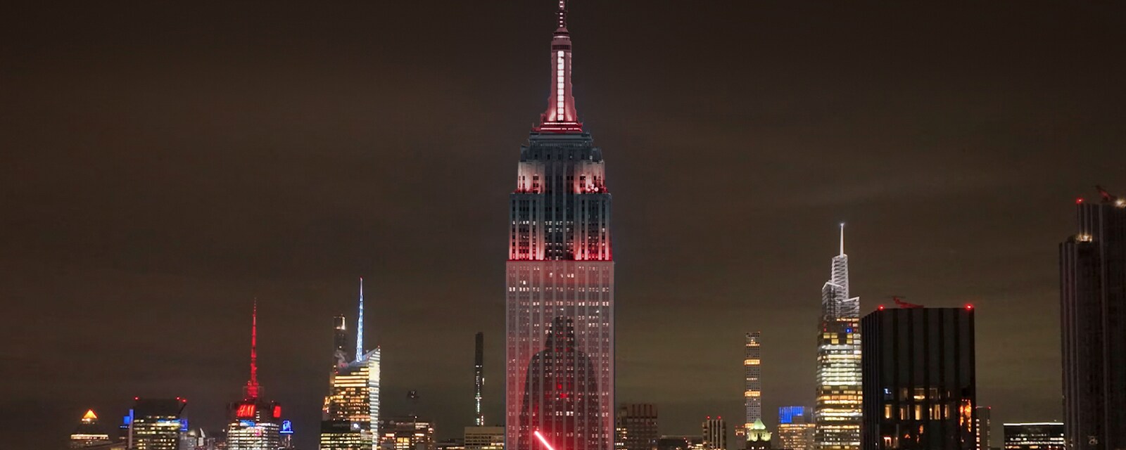 The Empire State Building's dynamic light show for "Imperial March"