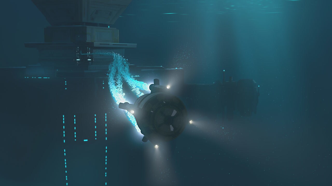 Underwater escape pods on Colossus platform