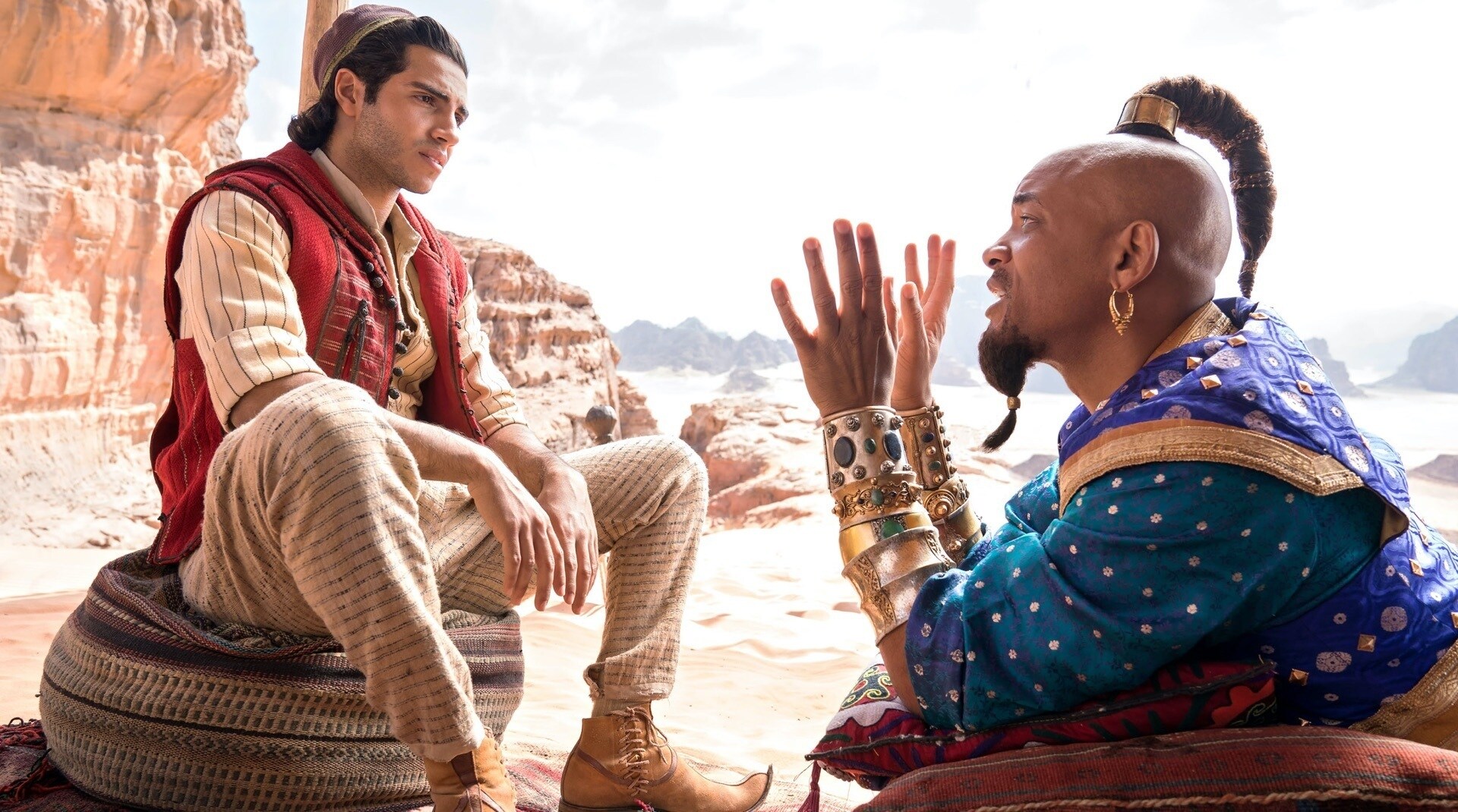 Ein Bild von Dschinni und Aladdin aus „Aladdin“