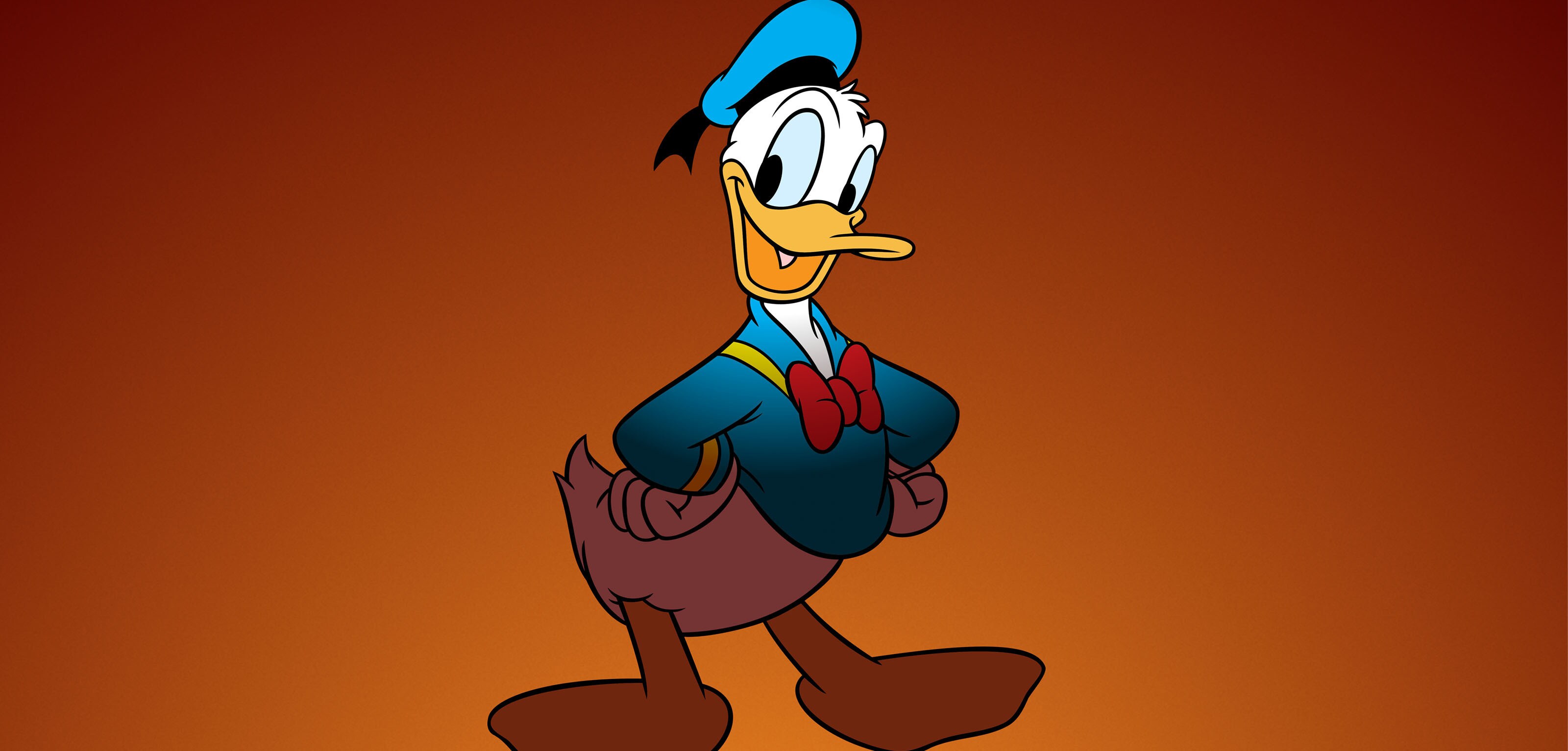  Donald Duck mit den Händen in den Hüften