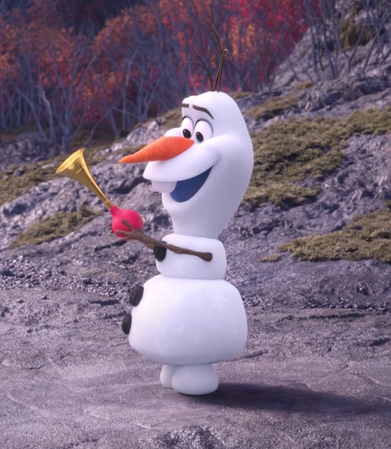 Olaf with with a horn