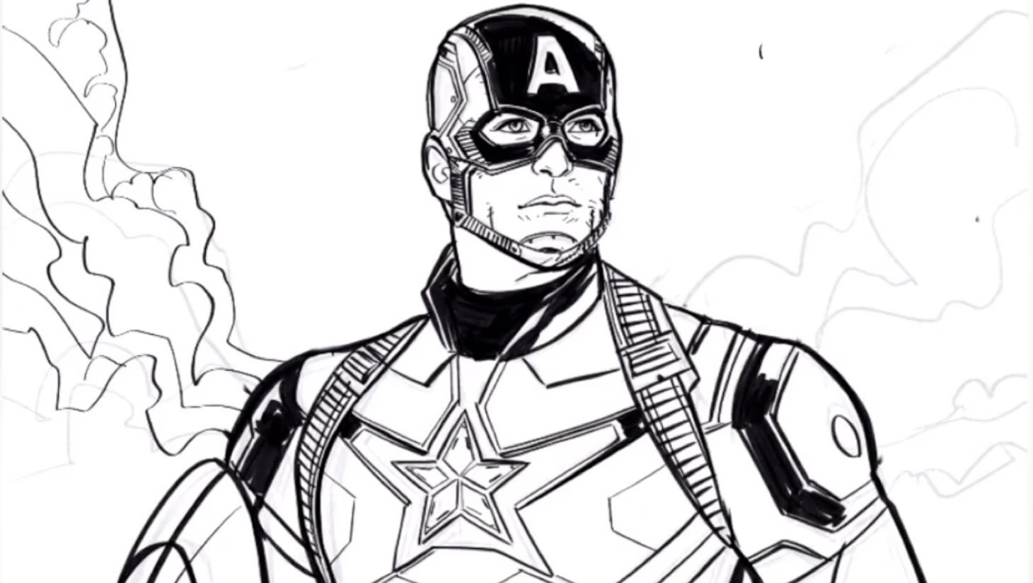 A sketch of Captain America