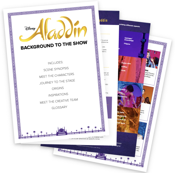 Four pages from the Aladdin Education Resource documents
