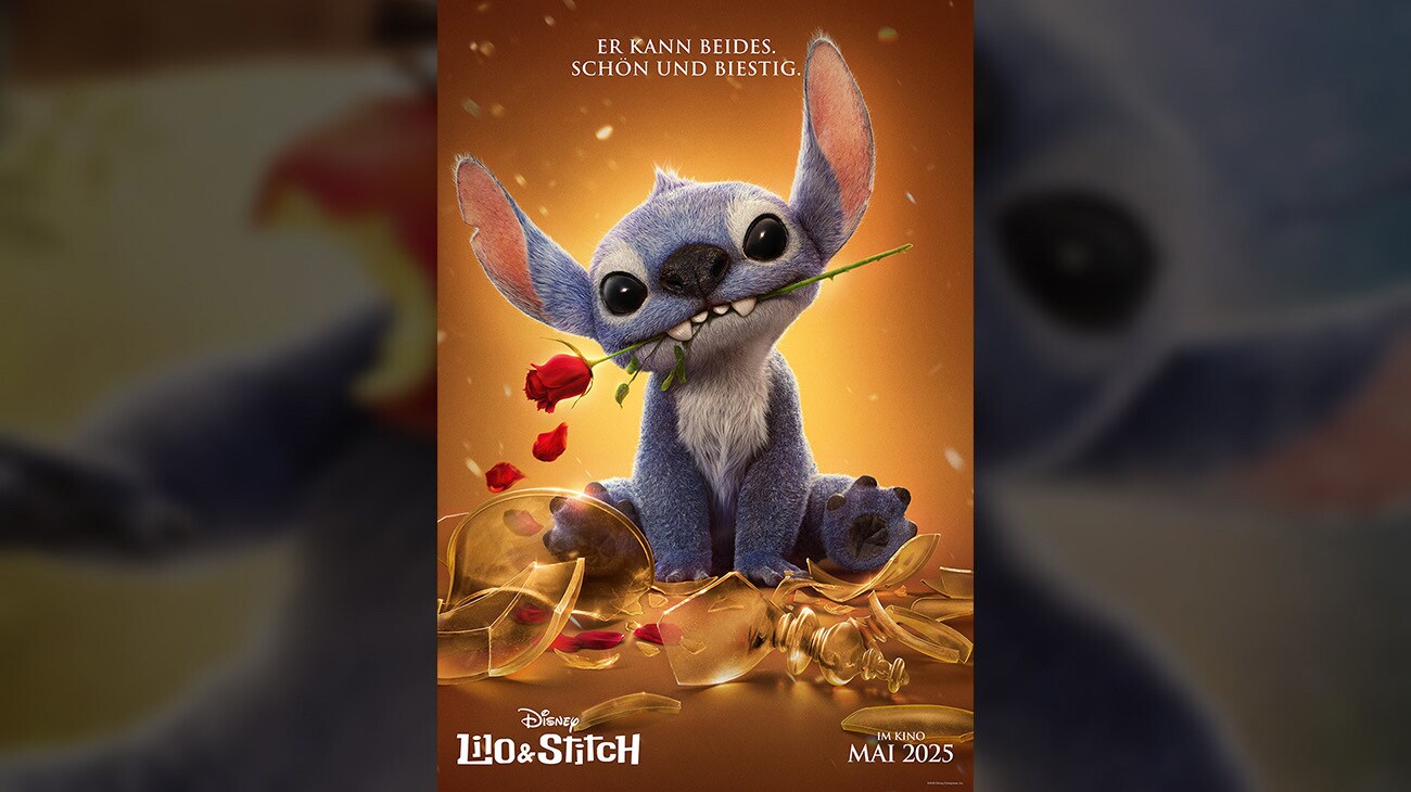  Bild von Stitch, der eine Rose zwischen den Zähnen hält | Wer hat diesen Gast eingeladen? | Disney | Lilo & Stitch