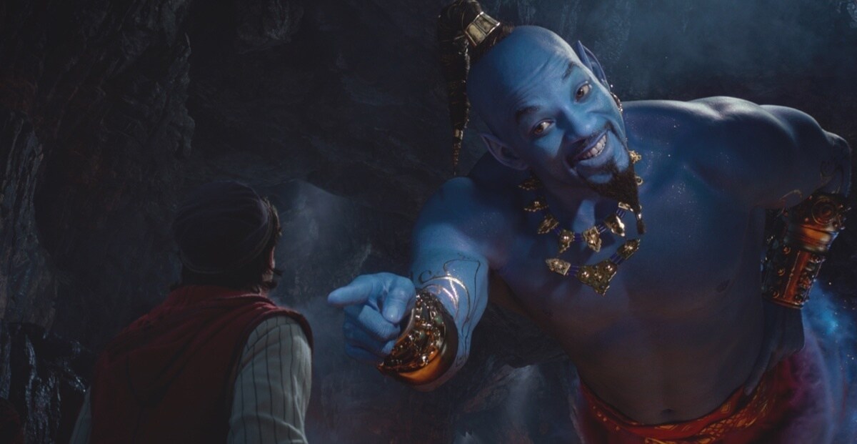 Will Smith nei panni del Genio si rivolge ad Aladdin.