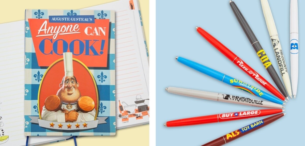 Caderno "Anyone Can Cook" & Coleção de canetas Pixar