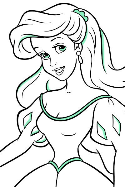 Princess Coloring Pages Ariel 6