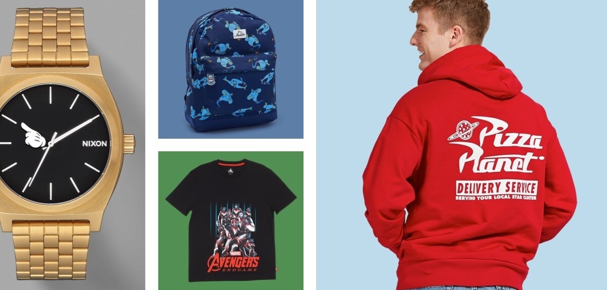 Une sélection de vêtements et d'accessoires Disney et Marvel