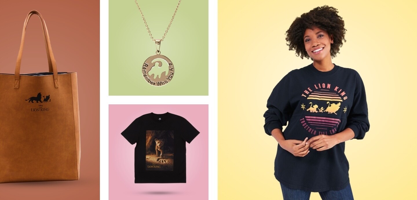 Uma seleção de O Rei Leão inspirou roupas e acessórios.