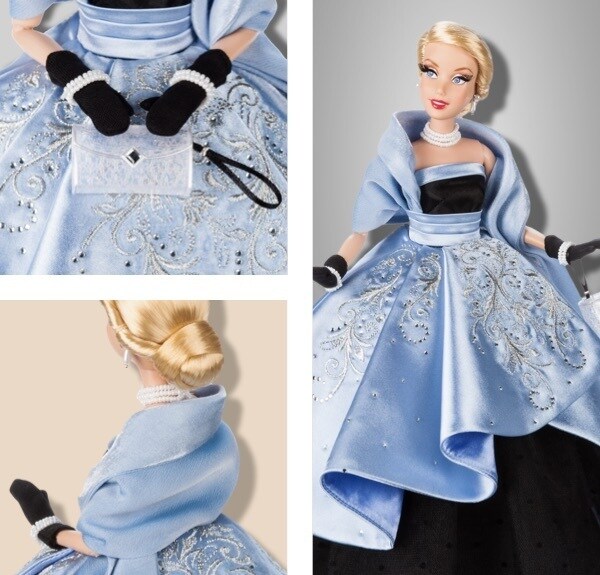 Robe princesse pour poupée barbie bleu scintillant