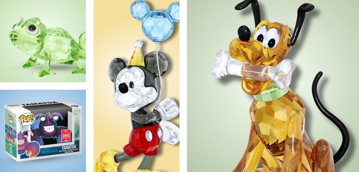  Figuras de Cristal Swarovski da Celebração do Mickey Mouse, Pluto e Pascal